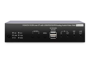 SC&T VDKM02BT VGA/DVI KVM & USB, RS232 , IR, Audio over IP Extender Receiver